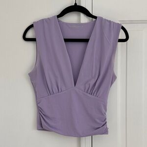 Abercrombie & Fitch Lilac V-Neck Blouse